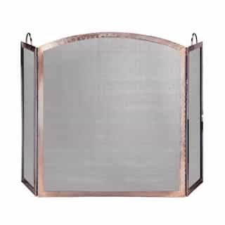 Fireplace Screen, 3-Panel, Antique Copper