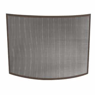 Fireplace Screen, Curved, 1-Panel, Bronze