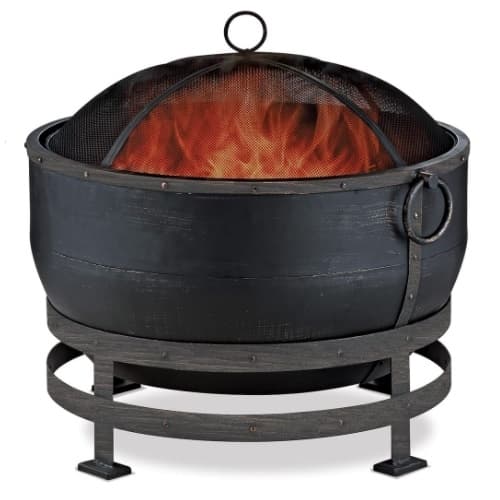28.3-in Wood-Burning Fire Pit w/ Kettle Design, Oil Rubbed Bronze