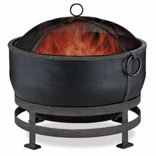Endless Summer 28.3-in Wood-Burning Fire Pit, Kettle Design, Oil Rubbed Bronze