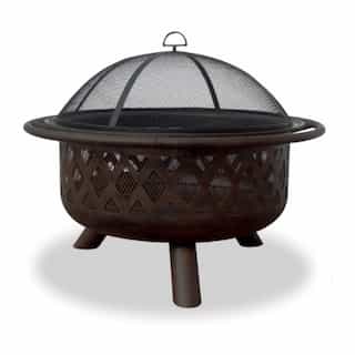 Endless Summer 30-in Wood-Burning Fire Pit,  Lattice Design, Oil Rubbed Bronze