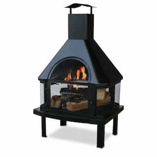43.3-in Outdoor Firehouse, Wood-Burning, Black