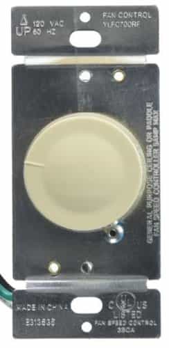White Single Pole Multi Fan Speed Combination Rotary Switch