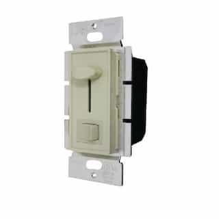 Ivory Three-Way Incandescent Slide Dimmer Control w/ Switch