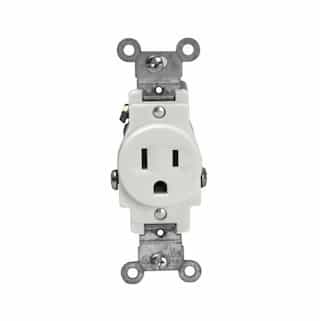 Enerlites 15 Amp Single Receptacle, Side Wire, Commercial Grade, Ivory