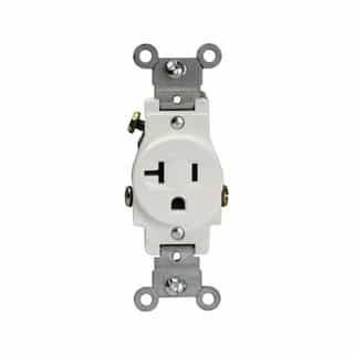 Enerlites Almond Commercial Grade Side Wired 2-Pole 20A Single Receptacle