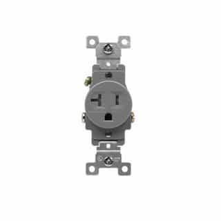 20 Amp Tamper Resistant Commercial Grade Single Receptacle, Gray