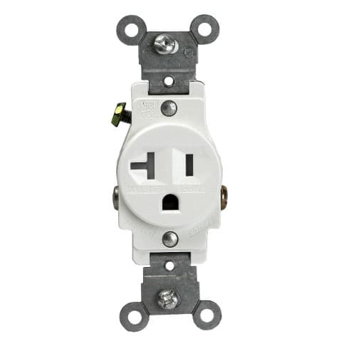 Ivory Commercial 2-Pole Tamper Resistant 20A Single Standard Receptacles