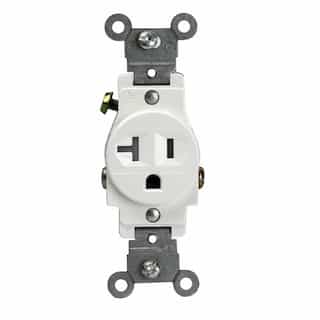 Ivory Commercial 2-Pole Tamper Resistant 20A Single Standard Receptacles