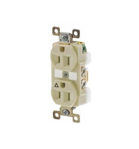 Enerlites Ivory Colored Isolated Ground 15A Duplex Receptacle 