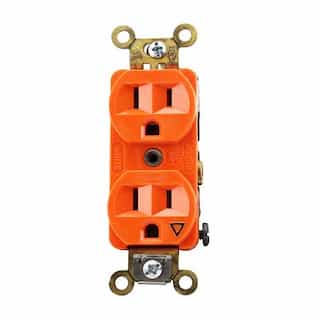 Orange Colored Isolated Ground 15A Duplex Receptacle 