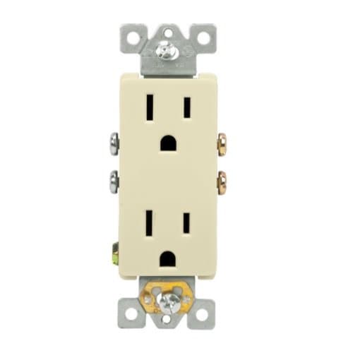 Almond Push-In and Side Wired Decorator Residential Grade 15A Receptacle
