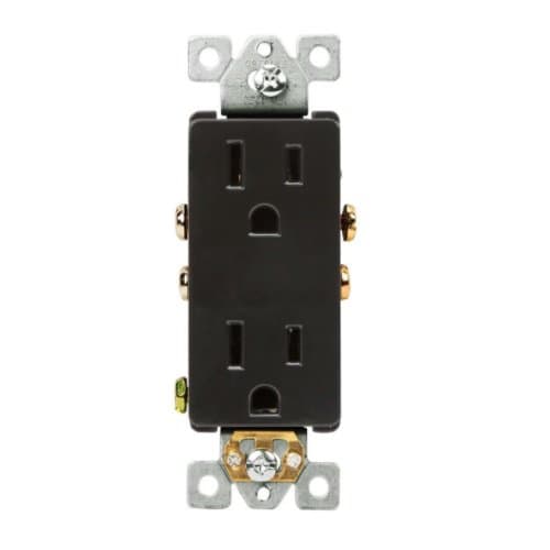 Black Push-In and Side Wired Decorator Residential Grade 15A Receptacle