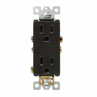 Black Push-In and Side Wired Decorator Residential Grade 15A Receptacle