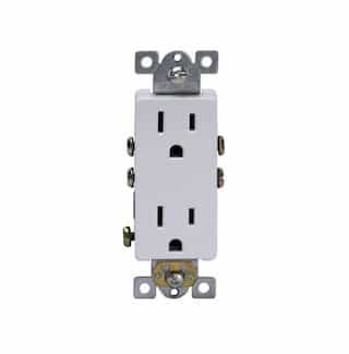 Ivory Push-In and Side Wired Decorator Residential Grade 15A Receptacle