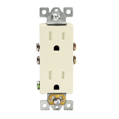 Light Almond Residential Grade Tamper Resistant 15A Duplex Receptacle