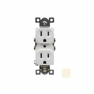 15 Amp Duplex Receptacle, Commercial Grade, Ivory