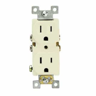 15Amp Self-Grounding Duplex Receptacle, Light Almond, Push-in & Side Wired