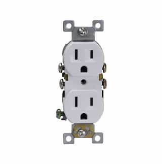White 15A Push-In & Side-Wired Residential Duplex Receptacle