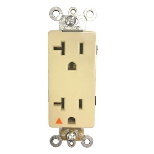 Enerlites Ivory Colored 20A Isolated Duplex GFCI Receptacle 