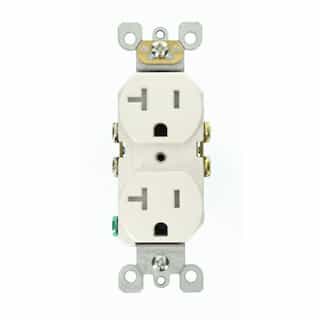 Ivory 20A Isolated Grade Tamper Resistant Duplex Receptacle 