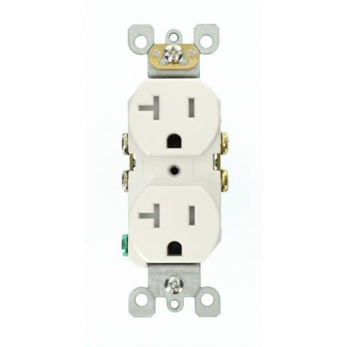 Ivory 20A Isolated Grade Tamper Resistant Duplex Receptacle 