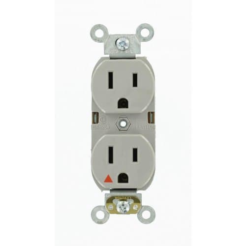 White Isolated Ground Industrial Grade 20A Duplex Receptacle