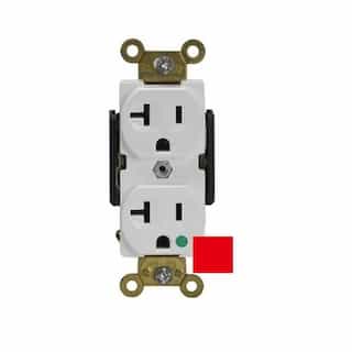 Red Hospital Grade Industrial Straight Blade 20A Duplex Receptacle