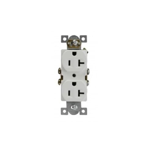 20 Amp Commercial Grade Duplex Receptacle, Ivory