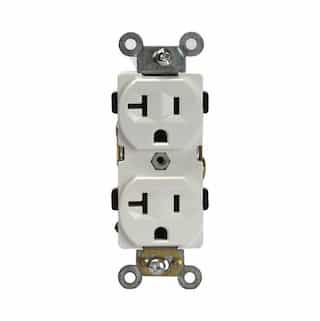Ivory Industrial Grade 2-Pole 20A Duplex Receptacle