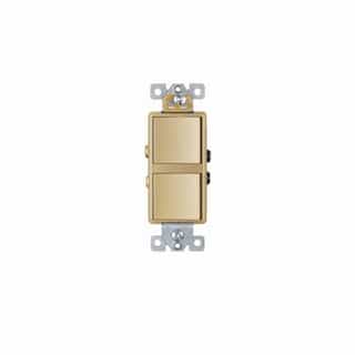 15 Amp Decorator Combination Switch, Side Wire Only, Gold