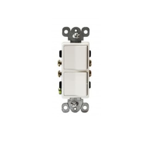 Enerlites 15 Amp Decorator Combination Switch, Side Wire Only, Light Almond
