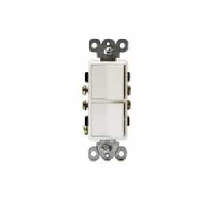 15 Amp Decorator Combination Switch, Side Wire Only, Light Almond
