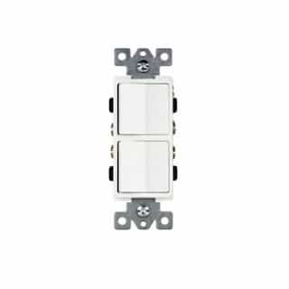 Enerlites 15 Amp Three Way Decorator Combination Switch, Side Wire Only, White