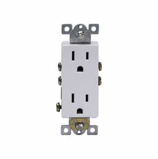 White Industrial Grade Tamper Resistant 15A Duplex Receptacle 