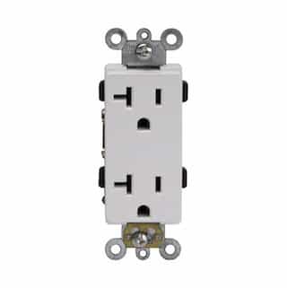 White Industrial Grade Tamper Resistant 20A Duplex Receptacle 
