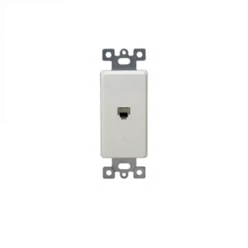 Enerlites Molded-In Voice and Audio/Video Single RJ11 Jack Wall Outlet, Ivory