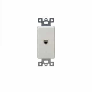 Enerlites Molded-In Voice and Audio/Video Single RJ11 Jack Wall Outlet, Ivory