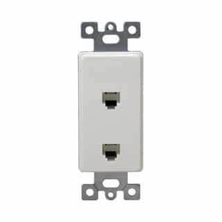 Almond Molded-In Voice and Audio/Video Duplex RJ11 Jack Wall Outlet