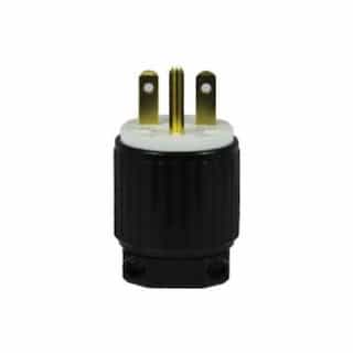 Enerlites Black Industrial Grade Straight Blade 15A High Voltage Plug 