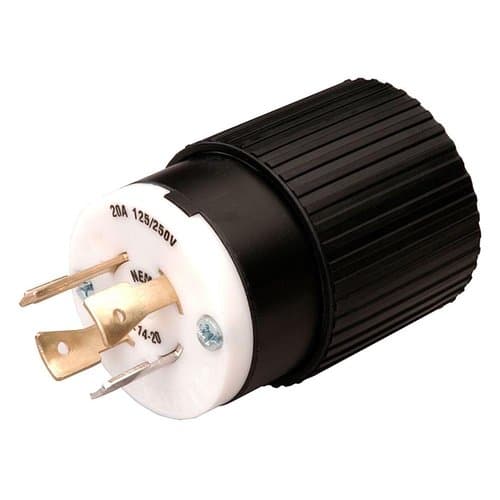 Enerlites Black Industrial Grade 20A Locking Cord Plug