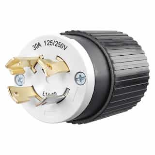 Enerlites Black Industrial Grade 30A 2-Pole Locking Plastic Plug