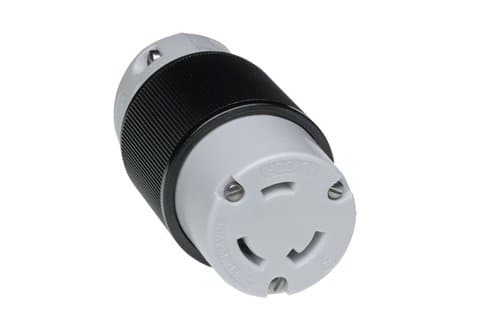Enerlites Black Industrial Grade 30A 2-Pole Locking Cord Connector