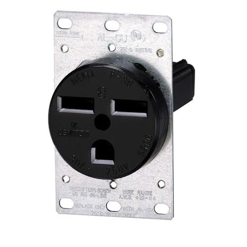 Enerlites Black Industrial Grade 30A 2-Pole Locking High Voltage Receptacle