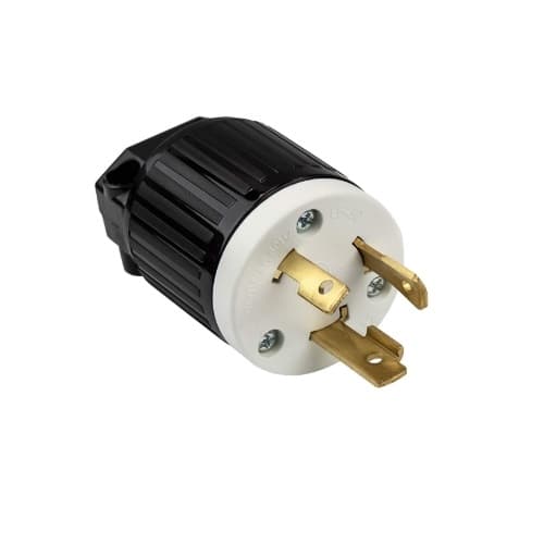 Enerlites Black Industrial Grade 30A 2-Pole Locking High Voltage Plug