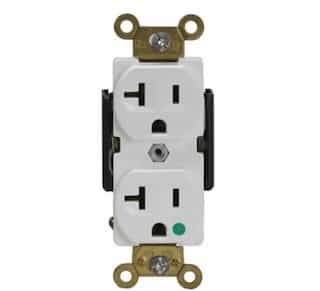 White Industrial Grade Straight Blade 15A Duplex Receptacles