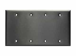 Stainless Steel 4-Gang Blank Metal Wall Mounted Plate