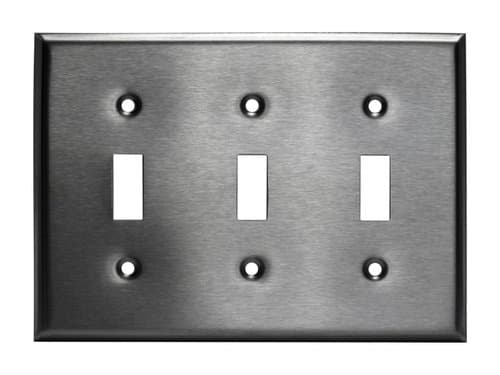 Enerlites Stainless Steel 3-Gang Toggle Switch Metal Wall Plate