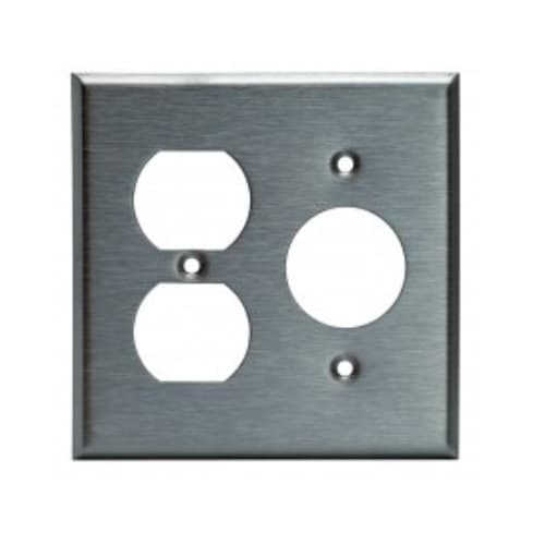 2-Gang Duplex & Single Receptable Cover Plate, 1.4-in Diameter