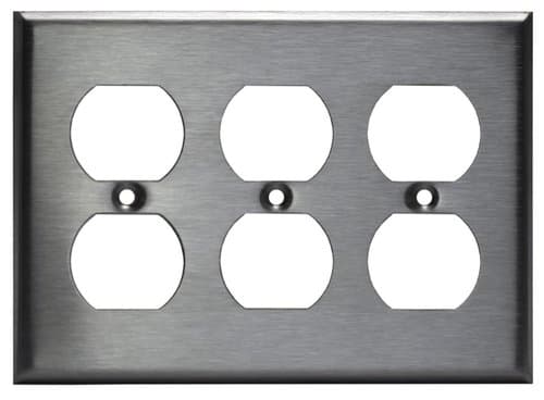 Enerlites Stainless Steel 3-Gang Duplex Receptacle Metal Wall Plate